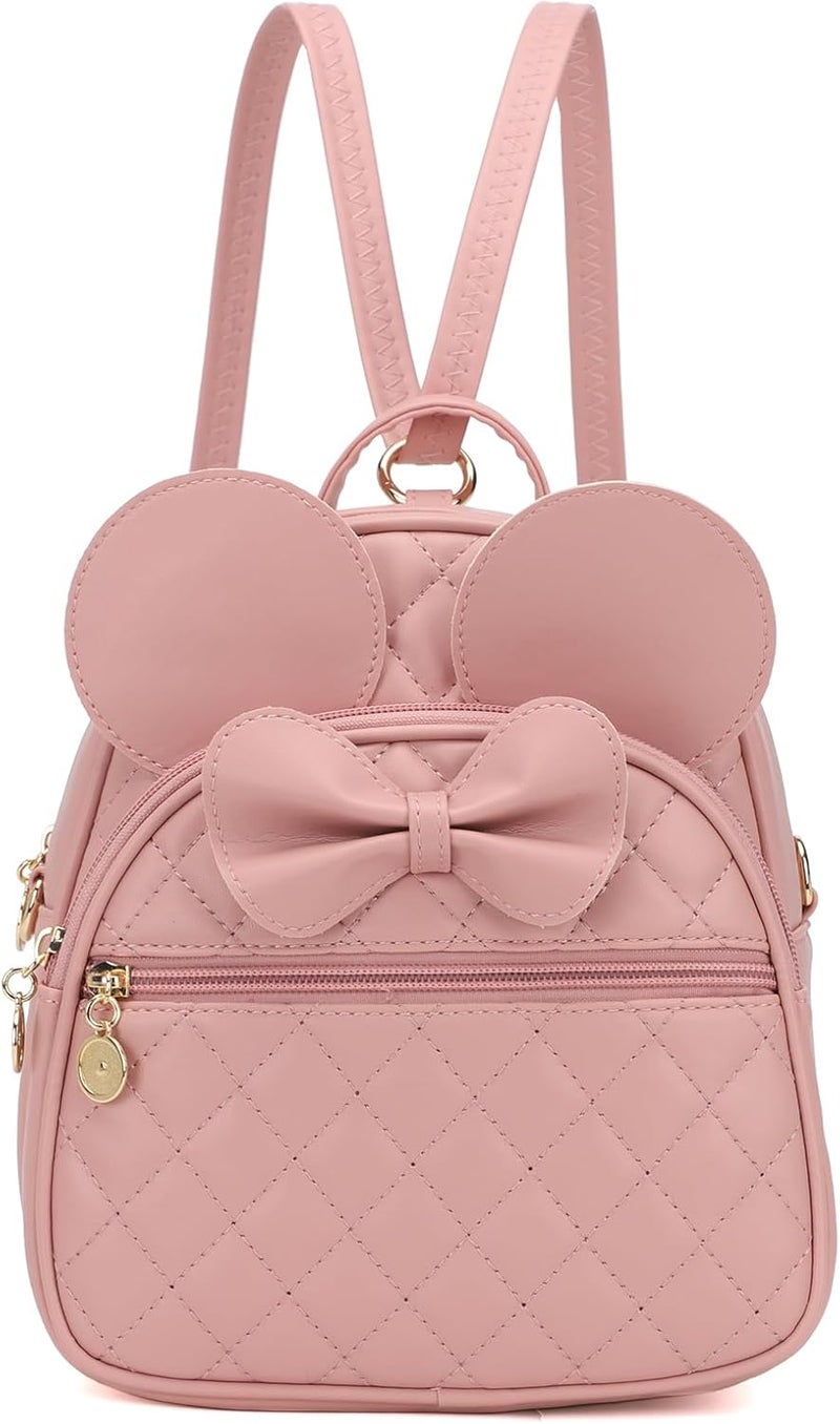 KL928 Girls Mini Backpack Bowknot Polka Dot Cute Small Daypacks Convertible Shoulder Bag Purse for Women - Image 1